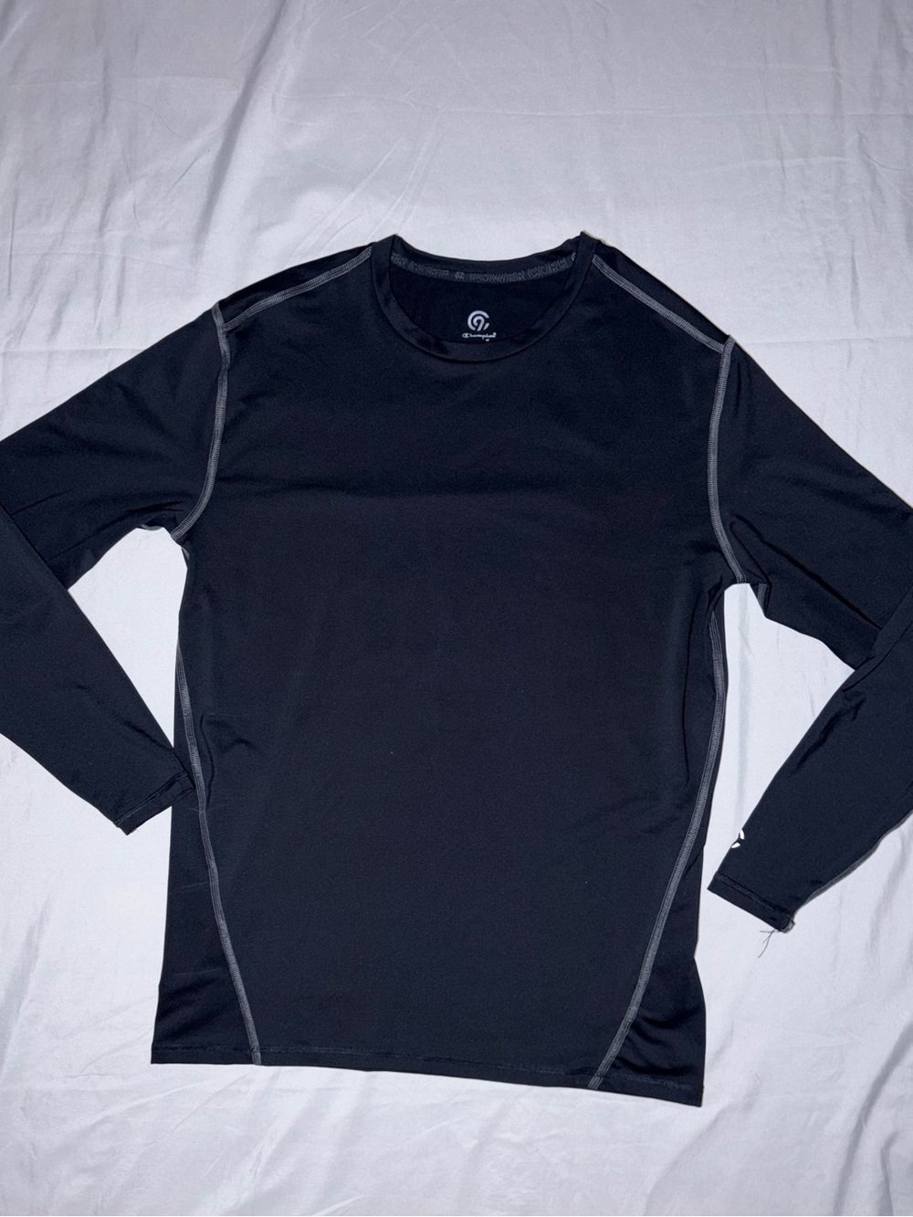 Vintage Black Champion Long-Sleeve Athletic Tee